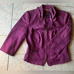 Elegant Women's Plum Zip-Up Blazer “Like New” Size 12!